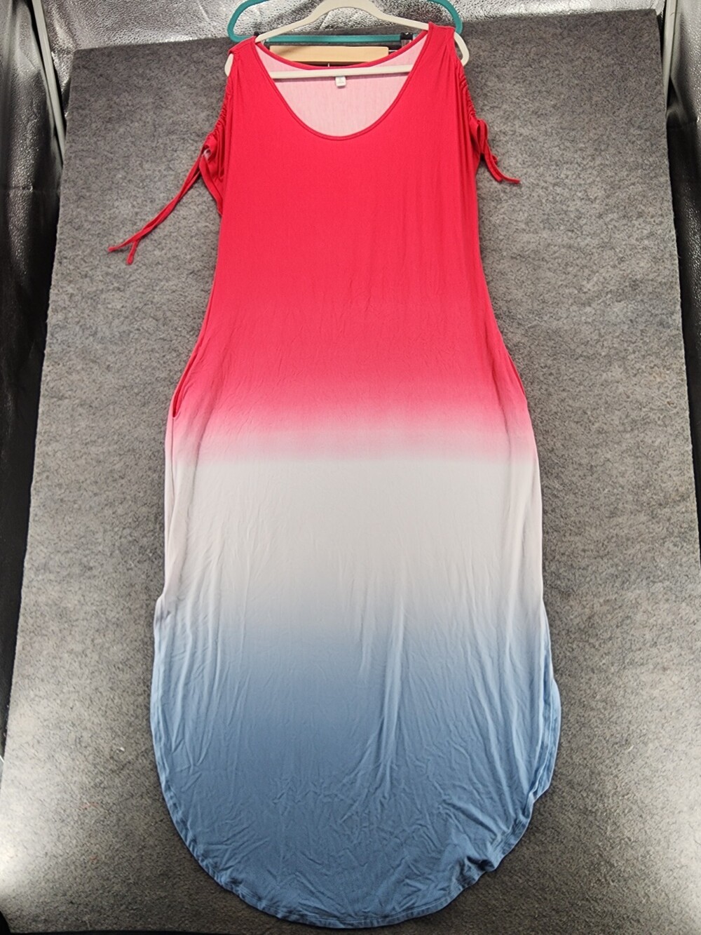 C Est 1946 Dress Womens XL Sleeveless Red White Blue Maxi